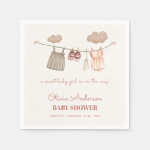 Serviette En Papier Sweet Neutral Boho rose Bébé Fille Vêtements Douch