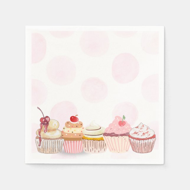 Serviette En Papier Sweet One Cupcake Birthday Party  (Devant)
