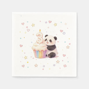 Serviette En Papier Sweet Pastel Panda Baby 3e Anniversaire