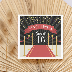 Serviette En Papier Sweet sixteen personnalisé à thème Tapis rouge