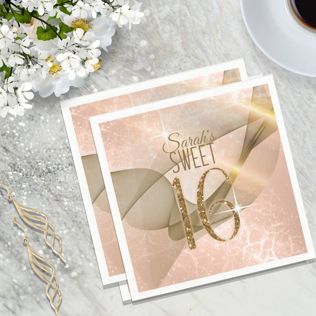 Serviette En Papier Sweet sixteen Rose à persil Gold ID652 (Créateur téléchargé)