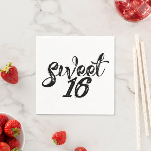 Serviette En Papier Sweet sixteen Seizième anniversaire 16e