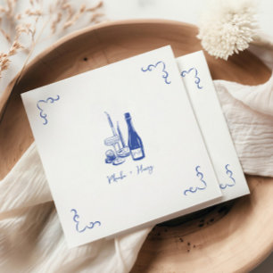 Serviette En Papier Sweet Whimsical manuscrit Mariage illustré