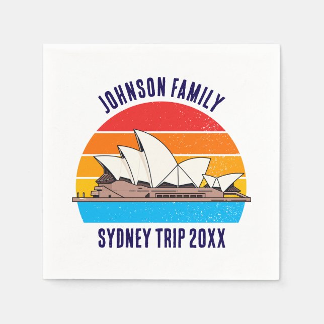 Serviette En Papier Sydney Australie Trip Opera House Personnalisé (Devant)