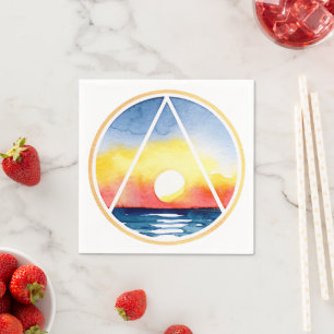 Serviette En Papier Symbole AA Sunrise Slogan de récupération en 12