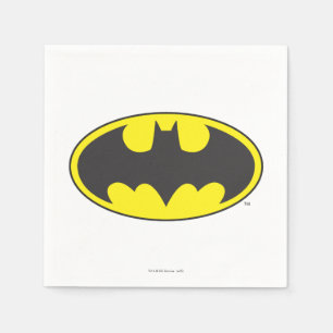 Serviette En Papier Symbole Batman Logo Oval de chauve-souris