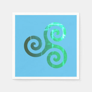 Serviette En Papier Symbole celtique antique Emerald Triskele
