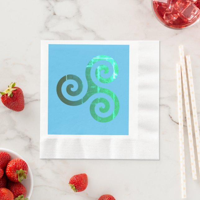 Serviette En Papier Symbole celtique antique Emerald Triskele (En situation)