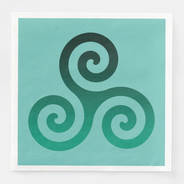 Serviette En Papier Symbole celtique antique Triskele vert (Devant)