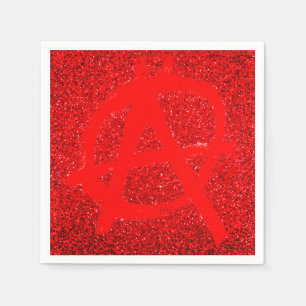 Serviette En Papier Symbole d'anarchie rouge grungy