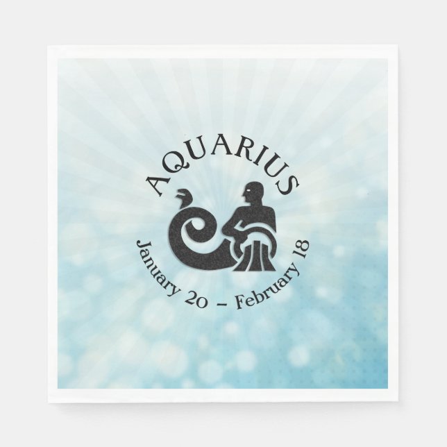 Serviette En Papier SYMBOLE D'Astrologie Aquarius Horoscope Symbole Zo (Devant)