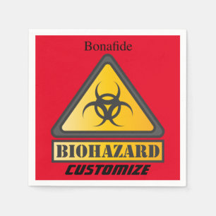 Serviette En Papier Symbole d'avertissement de risque biologique amusa