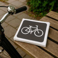 Symbole de bicyclette minimaliste noir et blanc