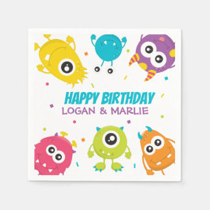 Serviette En Papier Symbole de fête d'anniversaire du Monster
