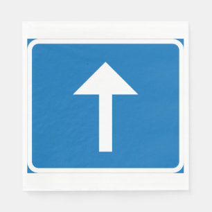 Serviette En Papier Symbole de la route à sens unique bleu - Inscripti