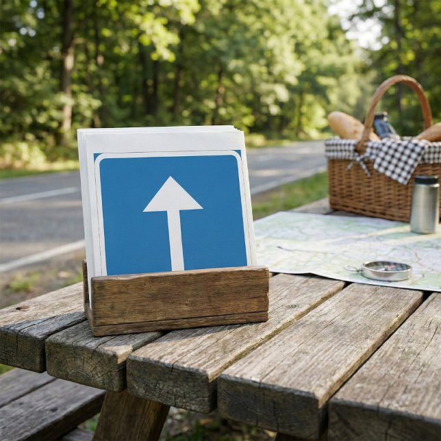 Serviette En Papier Symbole de la route à sens unique bleu - Inscripti (Créateur téléchargé)