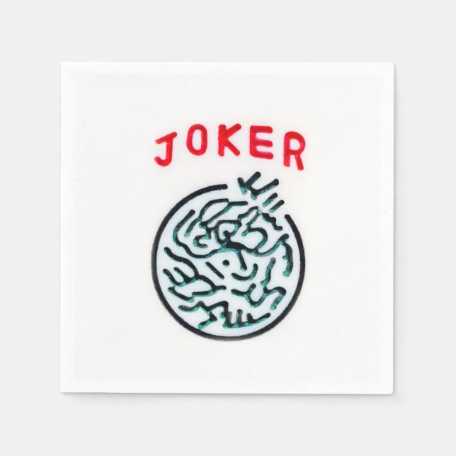 Serviette En Papier Symbole de mosaïque MahJong Joker (Devant)