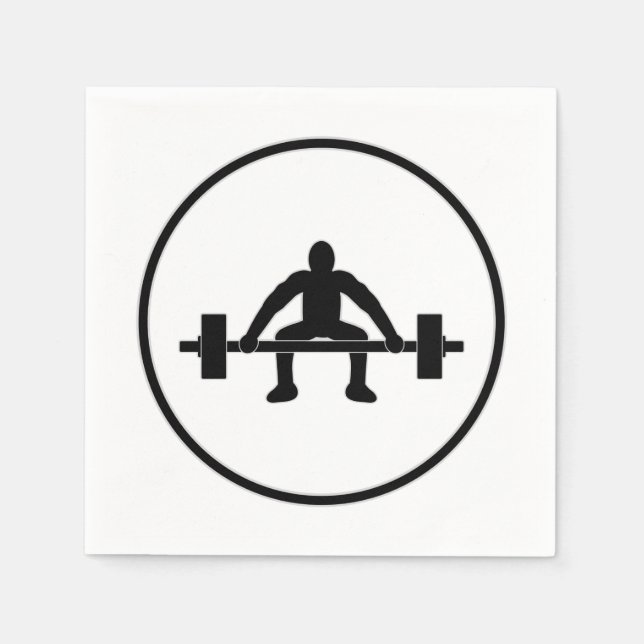 Serviette En Papier Symbole de soulèvement du poids (Devant)