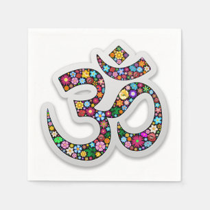 Serviette En Papier SYMBOLE DE Yoga Floral Namaste