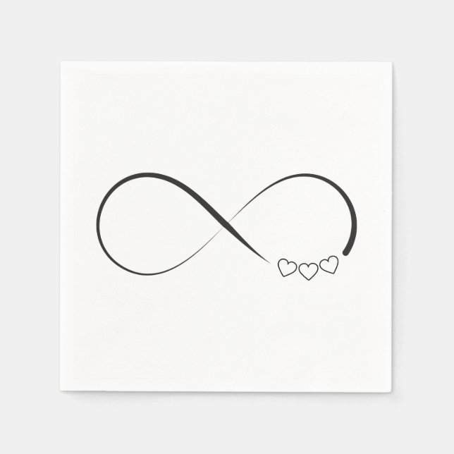 Serviette En Papier Symbole des coeurs d'infini (Devant)