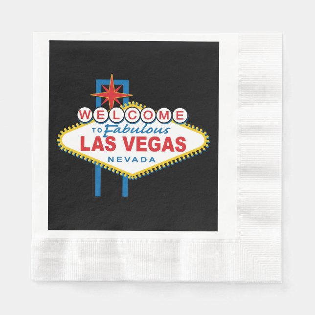 Serviette En Papier SYMBOLE DES MOTS D'ACCUEIL À Las Vegas (Devant)