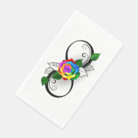 Symbole d'infini avec Rose arc-en-ciel