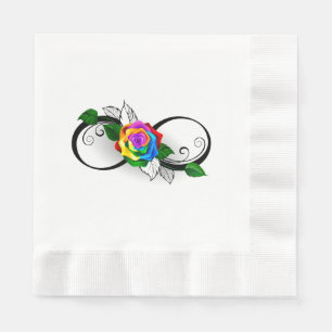 Serviette En Papier Symbole d'infini avec Rose arc-en-ciel