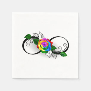 Serviette En Papier Symbole d'infini avec Rose arc-en-ciel