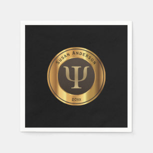 Serviette En Papier Symbole Gold Psi - Pédagogie de psychologue