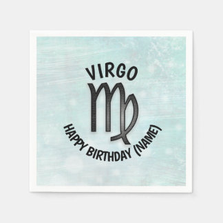 Serviette En Papier Symbole Horoscope Virgo Anniversaire Personnalisé