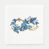 Symbole infini de papillons Morpho bleus