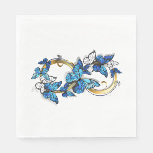 Serviette En Papier Symbole infini de papillons Morpho bleus
