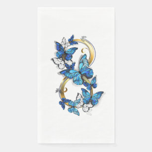 Serviette En Papier Symbole infini de papillons Morpho bleus