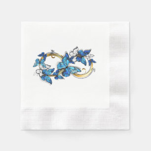 Serviette En Papier Symbole infini de papillons Morpho bleus
