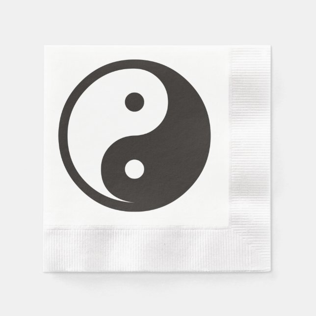 Serviette En Papier Symbole Yin Yang - tatouage solide (Devant)