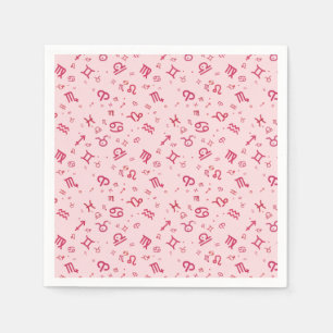 Serviette En Papier SYMBOLE Zodiaque Astrologie Rose