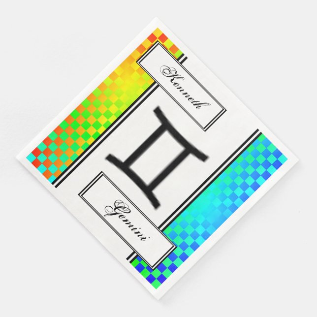 Serviette En Papier Symbole Zodiaque Gemini Standard par Kenneth Yonci (Coin)