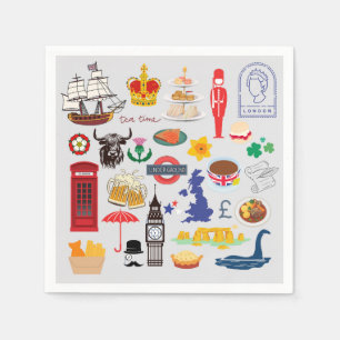 Serviette En Papier Symboles britanniques