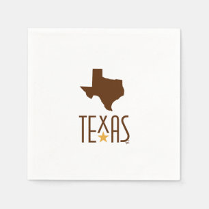 Serviette En Papier Symboles du Texas, Etat du Texas, brun