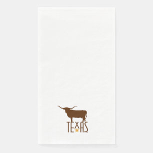 Serviette En Papier Symboles du Texas, Longhorn, marron clair