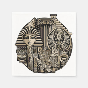 Serviette En Papier Symboles historiques anciens Style de tatouage