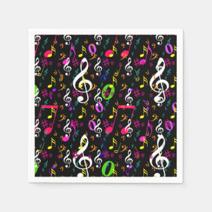 Serviette En Papier Symboles musicaux Design Motif