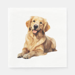 Serviette En Papier Sympathique Golden Retriever Smile - Loyal Chien P