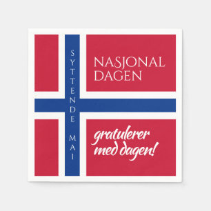 Serviette En Papier Syttende Mai 17 mai Drapeau de la Journée national