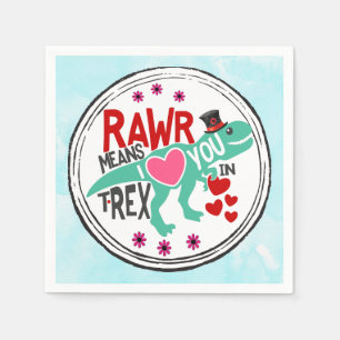 Serviette En Papier T-Rex dans un Top Hat Cute Drôle Saint Valentin