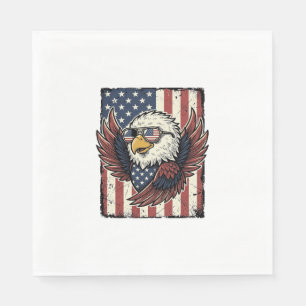 Serviette En Papier T-shirt avec lunettes de soleil aigle patriotique