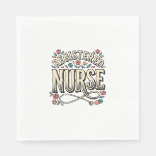 Serviette En Papier T-shirt avec typographie florale vintage pour infi