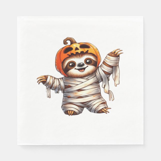 Serviette En Papier T-shirt classique de Sloth Mummy Halloween (Devant)