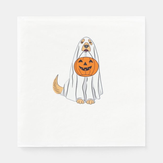 Serviette En Papier T-shirt classique fantôme adorable retriever doré  (Devant)