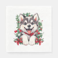 T-shirt classique Husky Puppy Festive